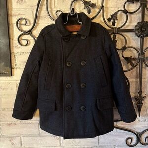 Solocote Blackish gray wool blend Double-Breasted Peacoat 5/6Y